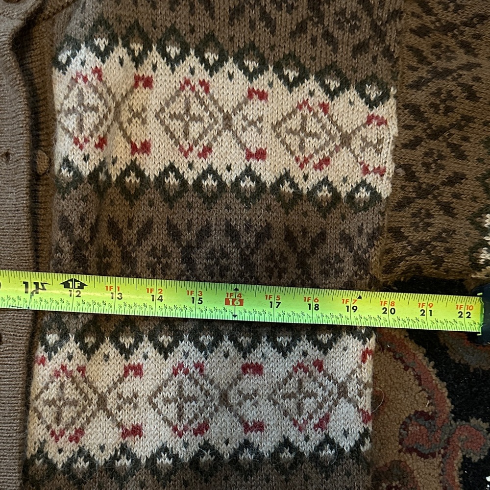 Pendleton Geometric Brown and Cream Cardigan - image 7